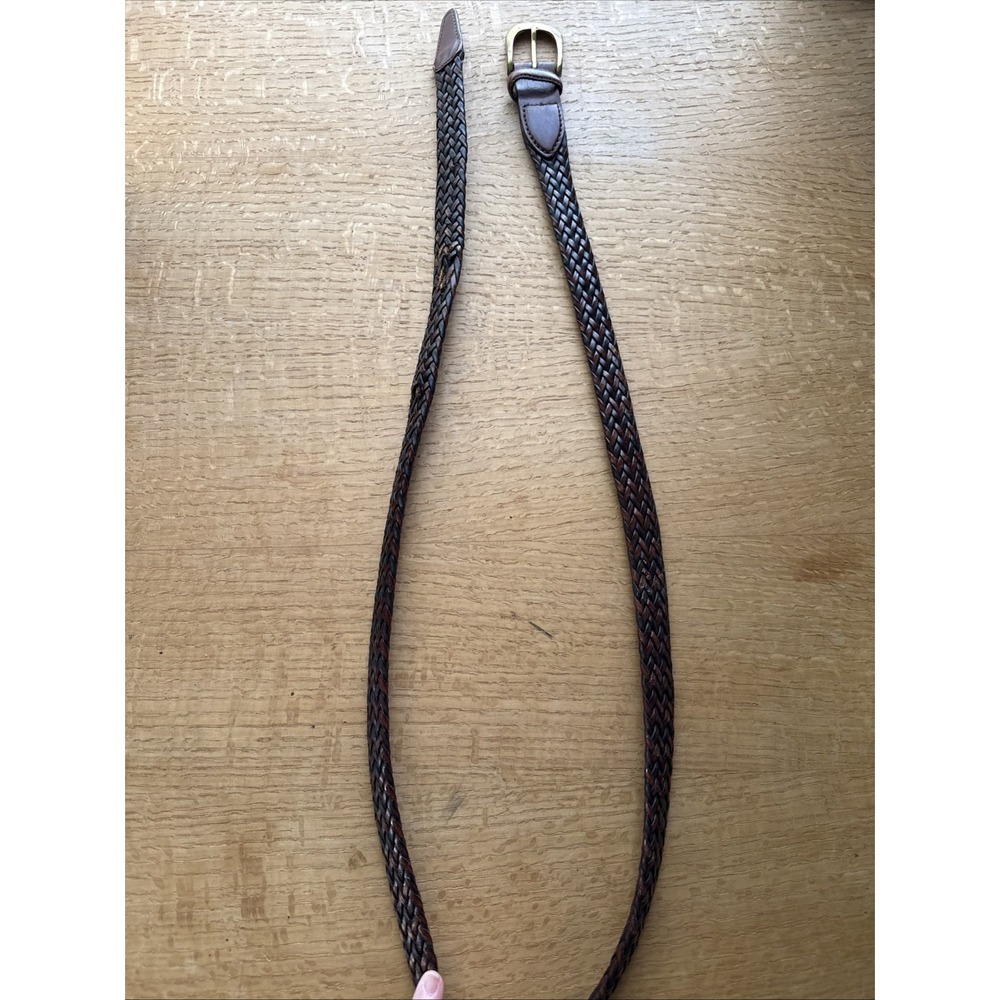 Liz Claiborne Vintage Brown Braided Belt - Genuine Leather - Women's Size 44 - Picture 5 of 6